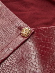 Faux Leather Paneled Knit Mini Dress