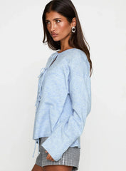 Frosty Knit Cardigan Blue