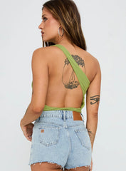 Ferrera One Shoulder Bodysuit Green