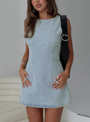 Ainsleigh Shift Denim Playsuit Light Wash