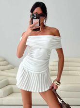 Lucianne Off The Shoulder Mini Dress White