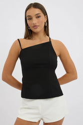 Black Singlet Top Backless