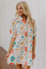 Pop Of Color Floral Embroidered Mini Dress