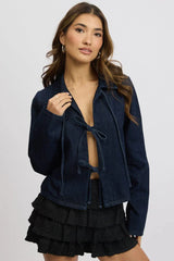 Denim Tie up Jacket Long Sleeve