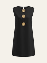 Metal Decor Sleeveless Mini Dress