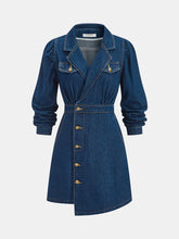 Metal Button Denim Blazer Dress