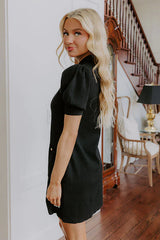 Vino On The Patio Knit Mini Dress in Black