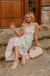 Loving Gaze Floral Color Block Maxi Dress