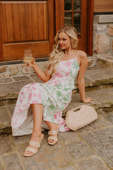 Loving Gaze Floral Color Block Maxi Dress