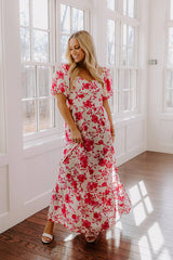 Sweet Surprise Floral Maxi Dress in Hot Pink