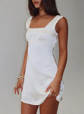 Dasha Satin Mini Dress White