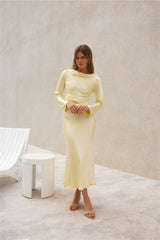 Forget Me Not Satin Maxi Dress Butter