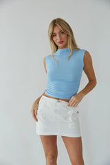 Taylor Ruched High Neck Tank Top