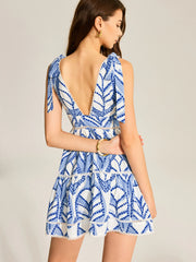 Printed Tiered Mini Dress