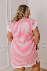 Think Happy Thoughts Stripe Mini Dress Curves