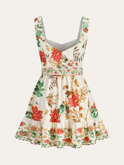 Floral Print Sleeveless Mini Dress