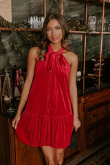 Cabernet Kisses Velvet Mini Dress