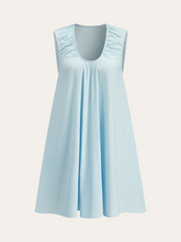 Cotton Ruched Neckline Mini Dress