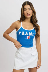 Blue Graphic Singlet Top