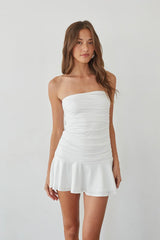 Alora Strapless Ruched Mini Dress