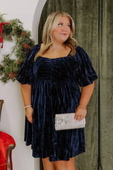 Moonlit Dance Velvet Mini Dress Curves