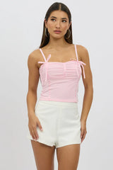 Pink Mesh Singlet Top