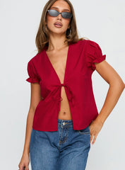Starstruck Tie Up Top Red