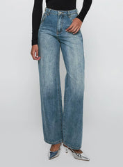 Sacramento Straight Leg Jeans Mid Blue Denim