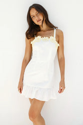 Under Sunflowers Mini Dress White