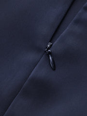 Asymmetric Satin Wrap Mini Dress