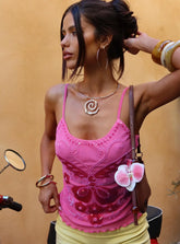 Start Of Summer Sequin Top Pink