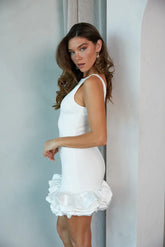 Nara Boatneck Bubble Bodycon Mini Dress