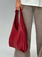Neddy Faux Leather Bow Bag Red