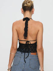 Only Angel Halter Top Black