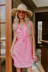 Park Days Ahead Vintage Wash Mini Dress in Pink