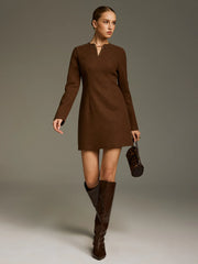 Horsebit Detail A-Line Mini Dress