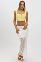 White Lace Maxi Skirt Lined