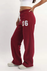 Red Track Pants Wide Leg