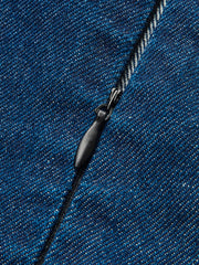 Cross-Back Denim Flared Dress