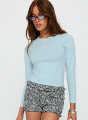 Baby Cupid Long Sleeve Graphic Top Washed Blue