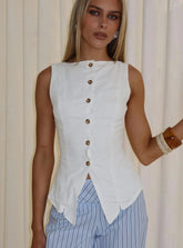 Dulcinea Longline Vest Top White