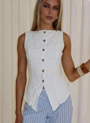 Dulcinea Longline Vest Top White