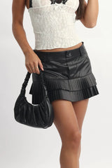 Black Pleated Mini Skort