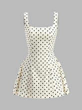 Polka Dot Lace-Up Back Dress