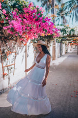 Playing Games Maxi Dress White