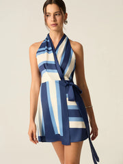 Striped Halter Mini Dress