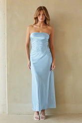 Romina Strapless Satin Maxi Dress