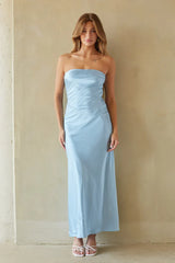 Romina Strapless Satin Maxi Dress