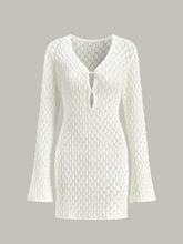 Sheer Knit Sweater Dress with Cut-Out Detail