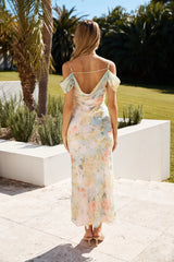 Coloured Canvas Maxi Dress Green